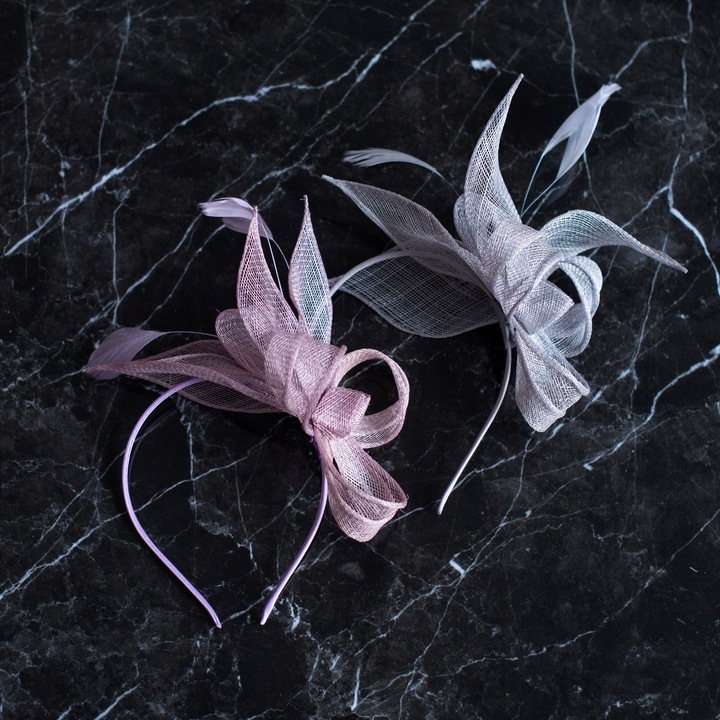 FASCYNATOR Opaska Toczek Kokarda Pióra na Wesele