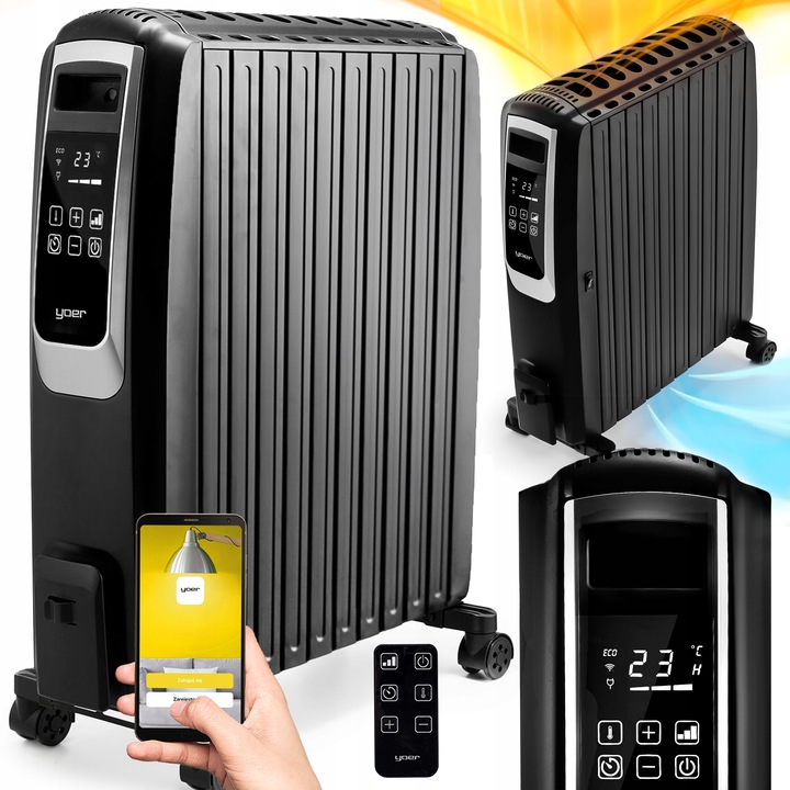 Grzejnik olejowy Yoer 2500W 10 żeberek +Timer +3 moce +Tryb