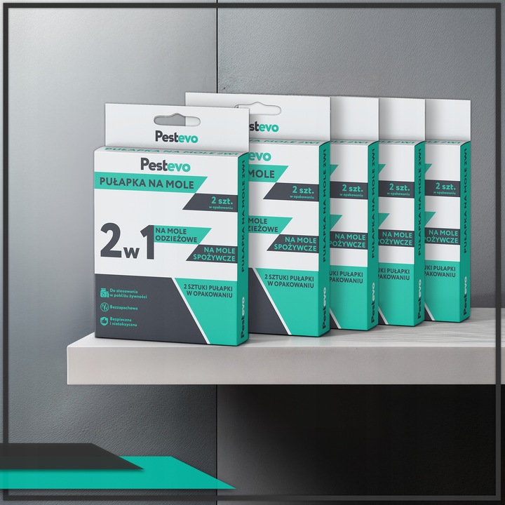 PUŁAPKA NA MOLE SPOŻYWCZE ODZIEŻOWE 2w1 FEROMONOWA LEP ŚRODEK