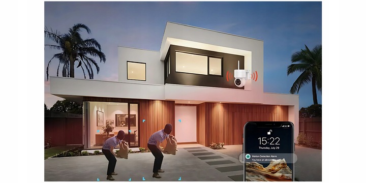 ZEWNĘTRZNA KAMERA SOLARNA OBROTOWA IP WIFI 4MP FULL HD DO MONITORINGU KARTA