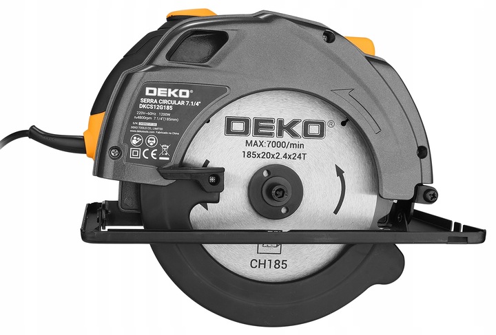 PIŁA TARCZOWA PRZECINARKA RĘCZNA PILARKA DO DREWNA 1200W TARCZA 185MM