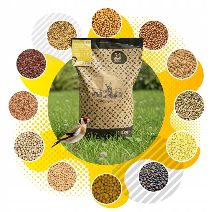 KARMA DLA PTAKÓW 10kg ZE SŁONECZNIK DROBNE ZIARNO DO KARMNIK + PLAKAT