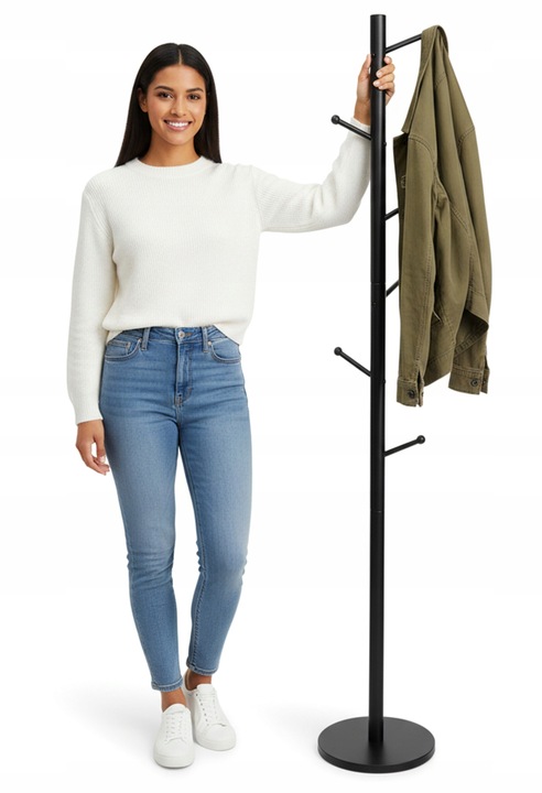 WIESZAK STOJĄCY NA UBRANIA KURTKI STOJAK PODŁOGOWY LOFTOWY DO