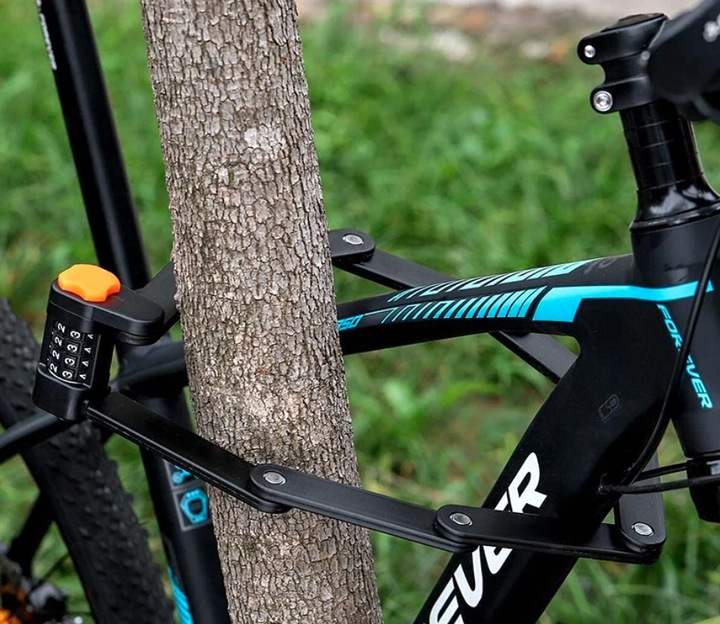 ZAPIĘCIE ROWEROWE DO ROWERU SKŁADANE BLOKADA SZYFR UTWARDZANA STAL