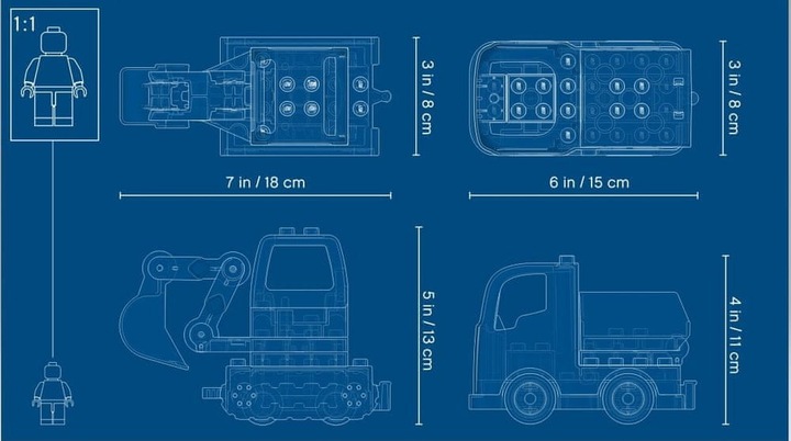 LEGO Duplo Plac Budowy Wywrotka Ciężarówka i Koparka Gąsienicowa Klocki 2+