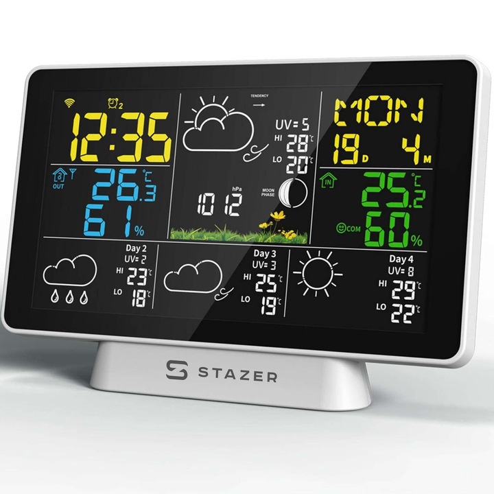 Stacja pogodowa pogody termometr higrometr barometr budzik smart WiFi