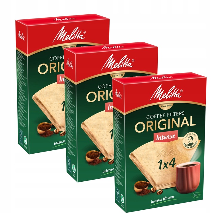 Filtry papierowe do kawy 1x4 Melitta ORIGINAL INTENSE, GOURMET 240szt,