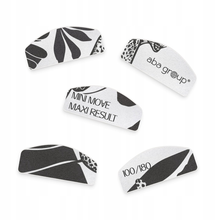 Mini Polerki do Paznokci Półksiężyc Lampart 100/180 Aba Group 48 sztuk