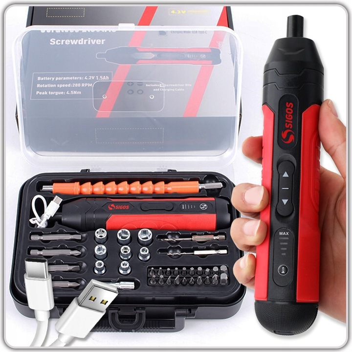 WKRĘTAK ELEKTRYCZNY ŚRUBOKRĘT AKUMULATOROWY WKRĘTARKA RĘCZNA 24 BIT