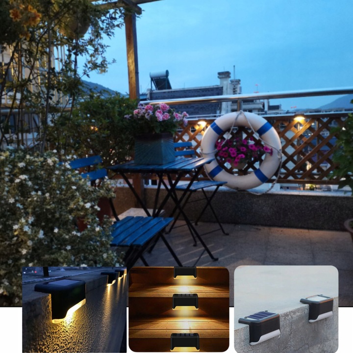 6x Lampki SOLARNE Ogrodowe LED na Schody TARAS Płot Oświetlenie Balkon