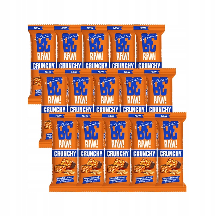 NOWOŚĆ Baton BeRAW Crunchy Peanuts&Caramel Orzeszki karmel bez cukru