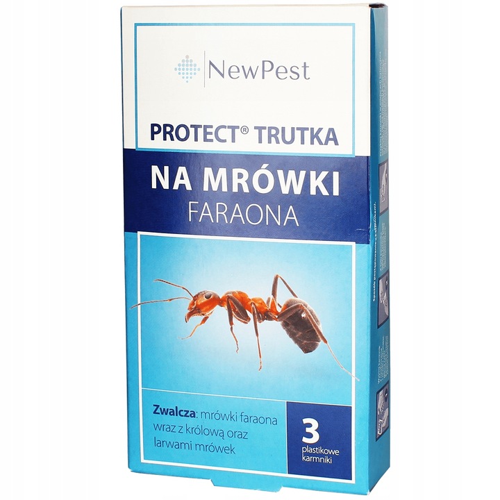 TRUTKA NA MRÓWKI FARAONA KARMNIK Z GRANULATEM PROTECT NEWPEST 3 SZTUKI