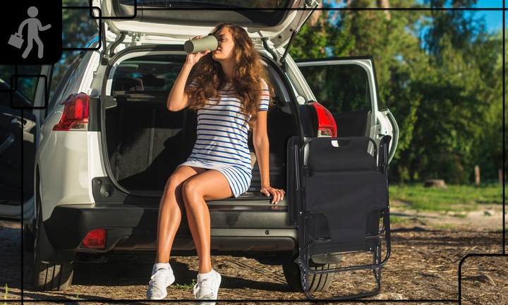 LEŻAK OGRODOWY SKŁADANY REGULOWANE KRZESŁO TURYSTYCZNE PLAŻOWE Z ZAGŁÓWKIEM