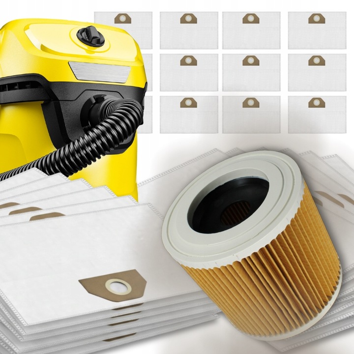 12x WORKI DO ODKURZACZA KARCHER WD3 WD 3 MV3 WD2 SE4001 KWD3 zestaw +