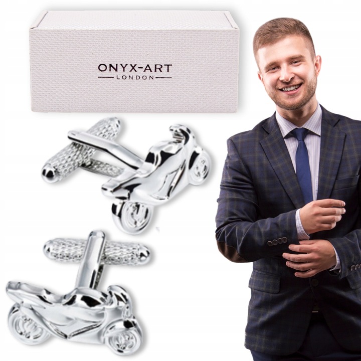 Spinki do mankietów Motocykl Ścigacz