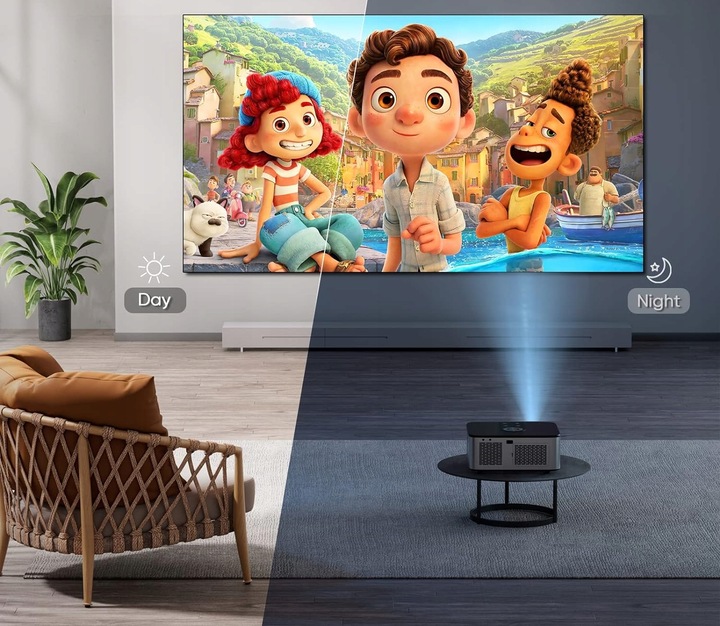 HORLAT T02 Projektor kina domowego 25000 lumenów, Full HD 1080p Android TV