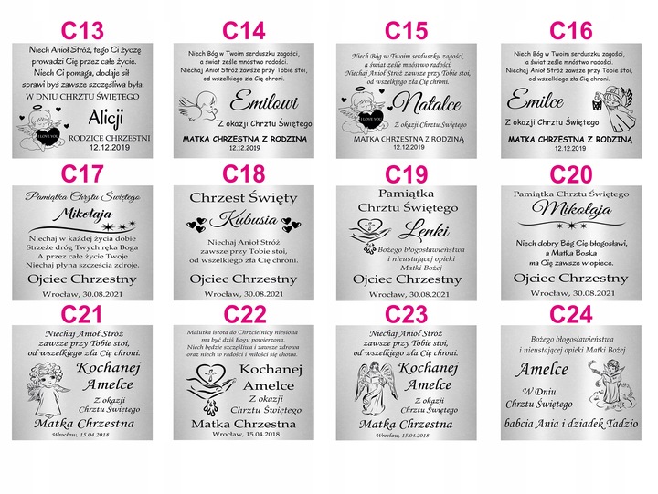 OBRAZEK SREBRNY NA CHRZEST ELEGANCKA UROCZA PAMIĄTKA ANIOŁEK Z GRAWEREM