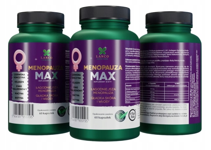 MENOPAUZA MAX PREMIUM dla dojrzałych kobiet Czerwona koniczyna Lanco 60kaps