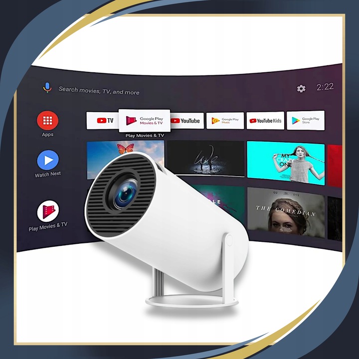 Projektor Rzutnik Przenośny Android Smart TV LED 4K Głośnik WIFI 130