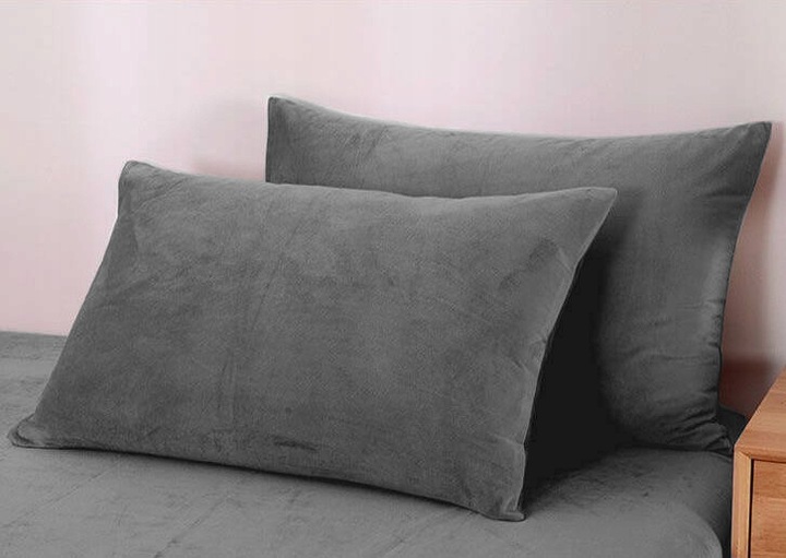 Pościel 200x220 pluszowa polarowa gładka miś kolory zimowa ciepła grafit