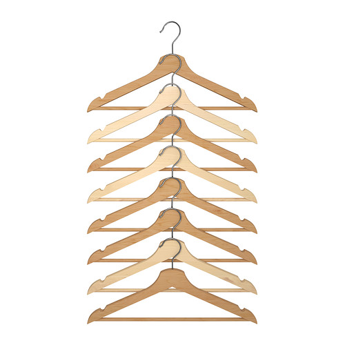 WIESZAK NA UBRANIA DREWNIANY NATURALNY DĄB IKEA BUMERANG 8 SZT.