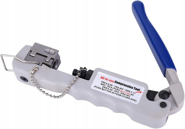 PROFESJONALNA ZACISKARKA KOMPRESYJNA ZŁĄCZ ANTEN TYPU F/BNC/RCA/IEC