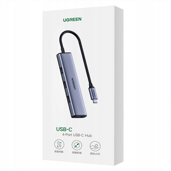 UGREEN ROZDZIELACZ HUB ADAPTER USB TYP C - 4X USB 3.2 GEN 1 KABEL 15CM