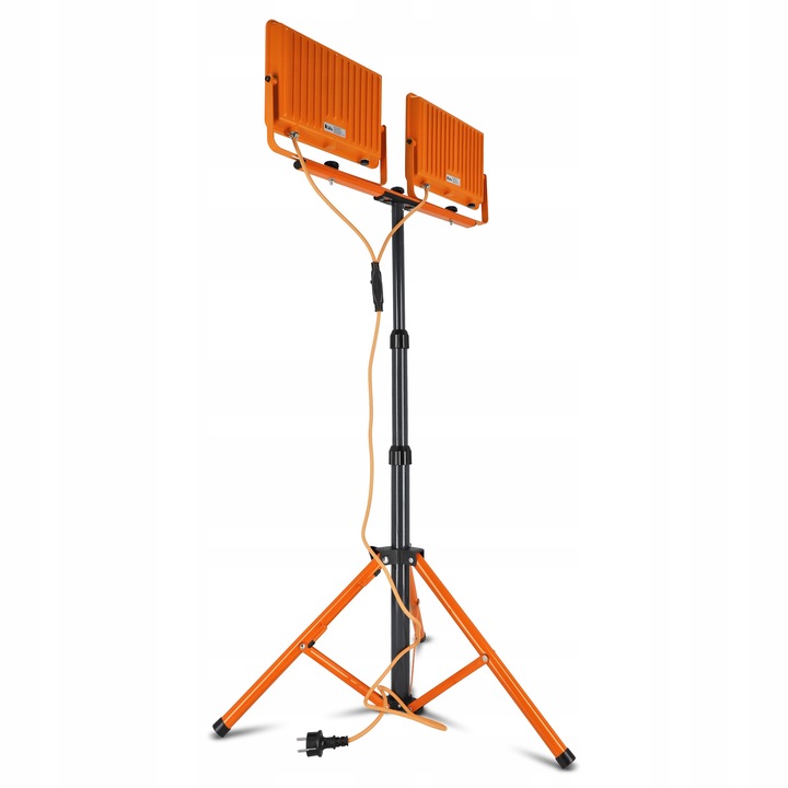 Halogen LED Statyw Budowlany Naświetlacz 2x 100W 10000lm Lampa Na