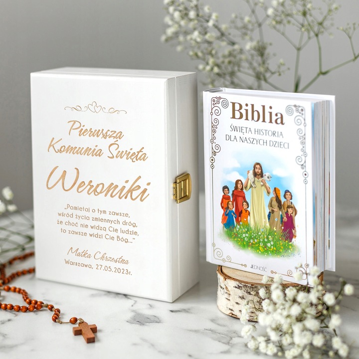 BIBLIA NA KOMUNIĘ PAMIĄTKA PIERWSZEJ KOMUNII ŚWIĘTEJ PREZENT NA KOMUNIĘ