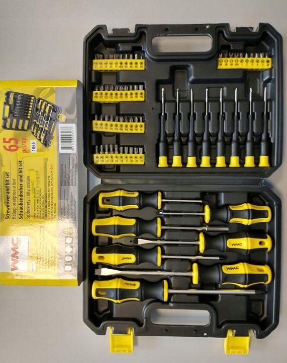 ZESTAW ŚRUBOKRĘTÓW WKRĘTAKÓW BITÓW 65SZT WALIZKA