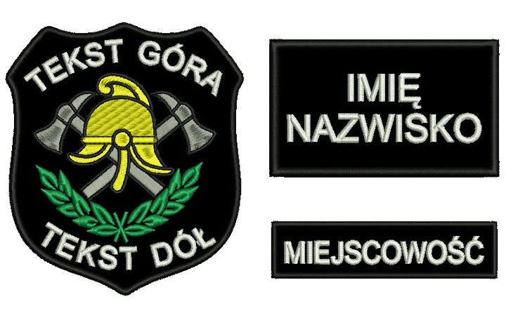 Naszywki straż OSP,ZOSP,KSRG komplet z rzepem