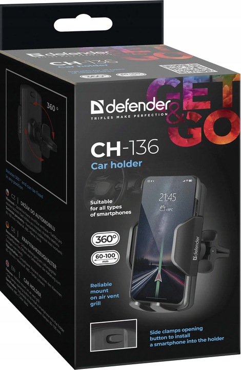 UCHWYT DO SAMOCHODU NA TELEFON KRATKĘ NAWIEWU SAMOCHODOWY DO KRATKI 4-7,2"