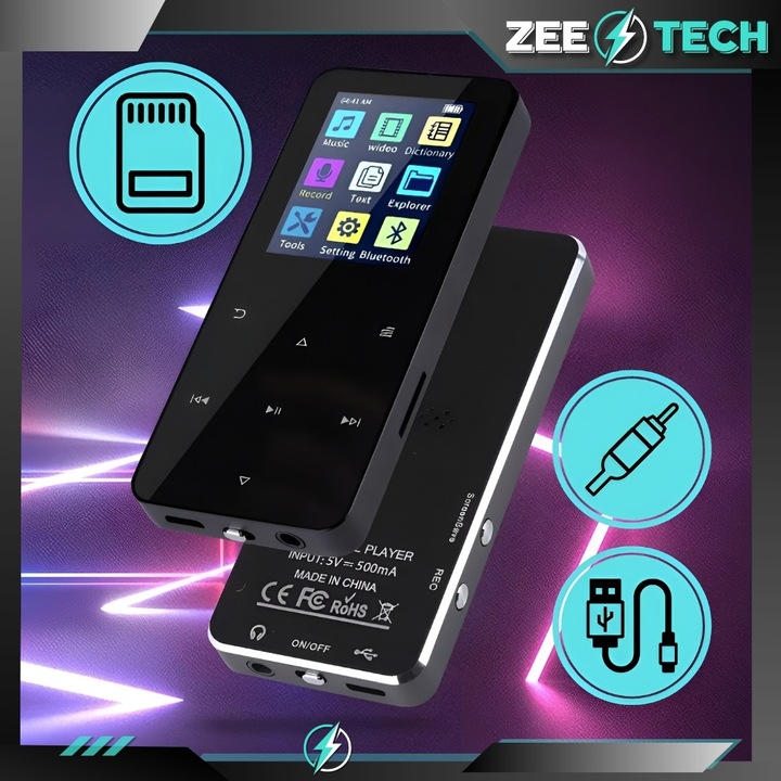 ODTWARZACZ MP3 MP4 16GB BLUETOOTH GŁOŚNIK RADIO CZYTNIK DYKTAFON