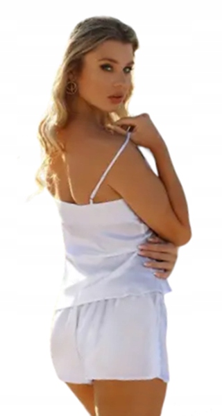 PIŻAMA KOMPLET SATYNOWY DKAREN KAREN Biały M / 38