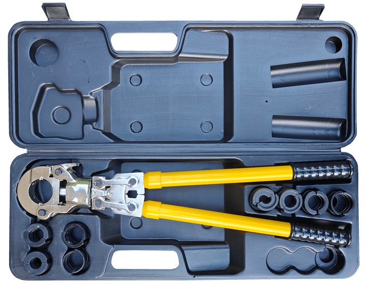 EUROKOMP obrotowa PRASKA ZACISKARKA RUR PEX-AL-PEX MATRYCE U + TH