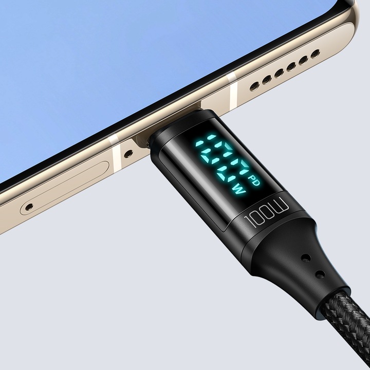 MCDODO KABEL Z WYŚWIETLACZEM USB-C SZYBKIE ŁADOWANIE USB TYP C 5A 100W 1M