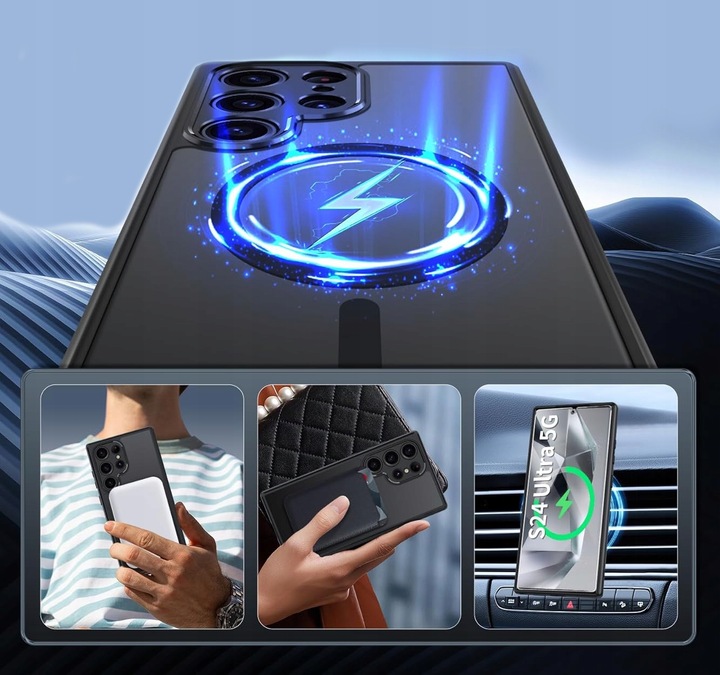 ETUI DO MAGSAFE CZARNY MAT DO SAMSUNG S24 ULTRA