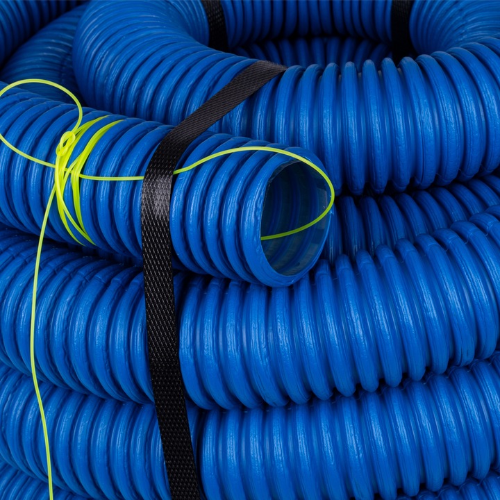 RURA KARBOWANA AROT 50mm 10m PESZEL DO ZIEMI Z PILOTEM NIEBIESKA DVR RDG