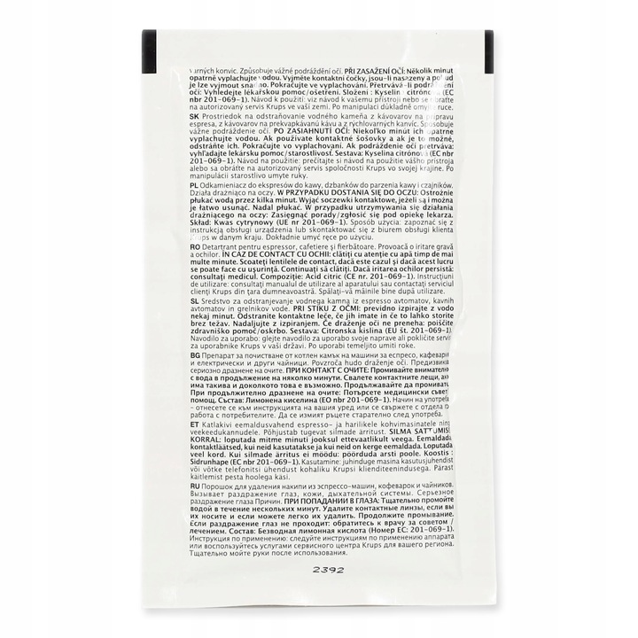 ODKAMIENIACZ ekspresów KRUPS F054 AntiCALC KIT