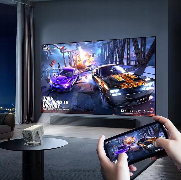 Mini Projektor Przenośny Android WiFi Rzutnik FULL HD 4K Telefon Bluetooth