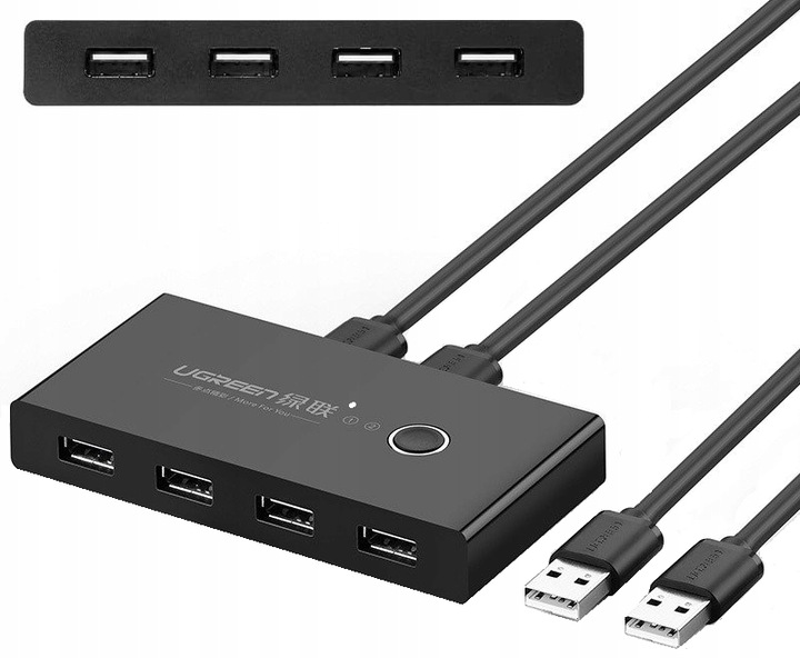 UGREEN Adapter Hub Switch Przełącznik Rozgałęźnik USB 4x USB-A 2.0 480Mbps