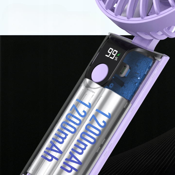 Wiatrak USB Cichy mini wentylator biurkowy ręczny 2400mAh TOPK K38