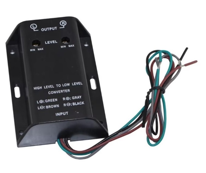 Konwerter poziomu sygnału głośnikowego RCA adapter audio High Low