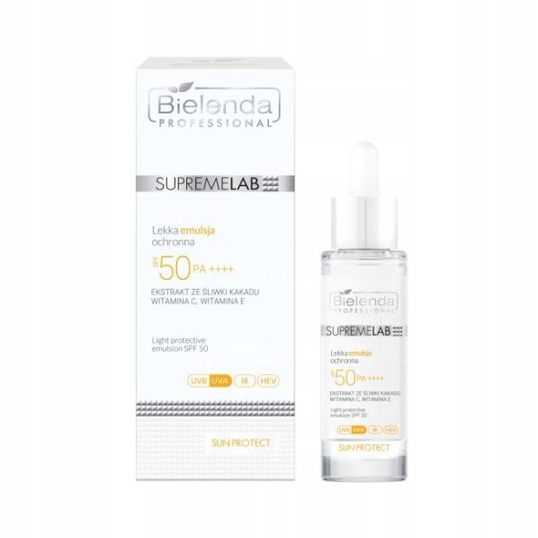 BIELENDA SUPREMELAB EMULSJA OPALANIA OCHRONNA SPF50 PA ++++ UVA UVB IR HEV