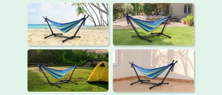 HAMAK OGRODOWY ze stelażem dwuosobowy brazylijski DUŻY RED GARDEN ZESTAW