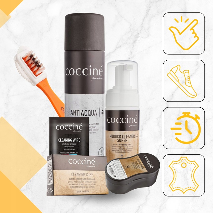 Do Czyszczenia Impregnacji Ochrony Butów Zamsz i Nubuk Coccine Zestaw