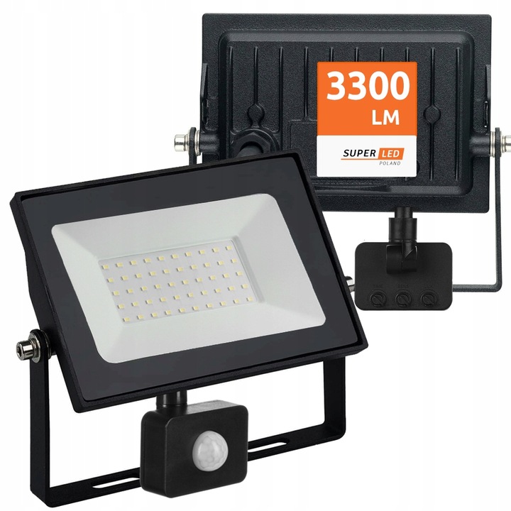 Halogen Naświetlacz LED 30W 3300 lm IP65 czujnik ruchu SUPER MOCNY