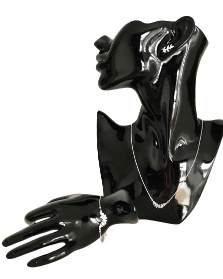 Komplet biżuterii SREBRNEJ listki z listkami srebro 925 pudełko na prezent