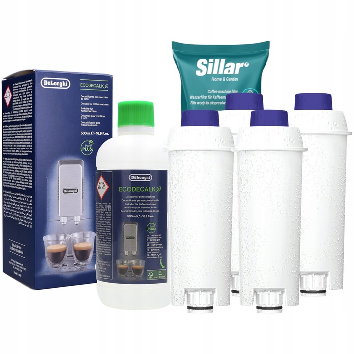 Delonghi odkamieniacz do ekspresu + 4x filtr do ekspresu Delonghi