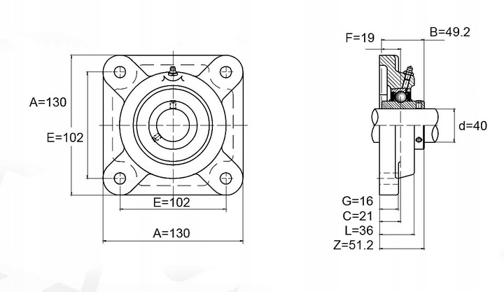 UCF208 Łożysko samonastawne w oprawie UCF 208